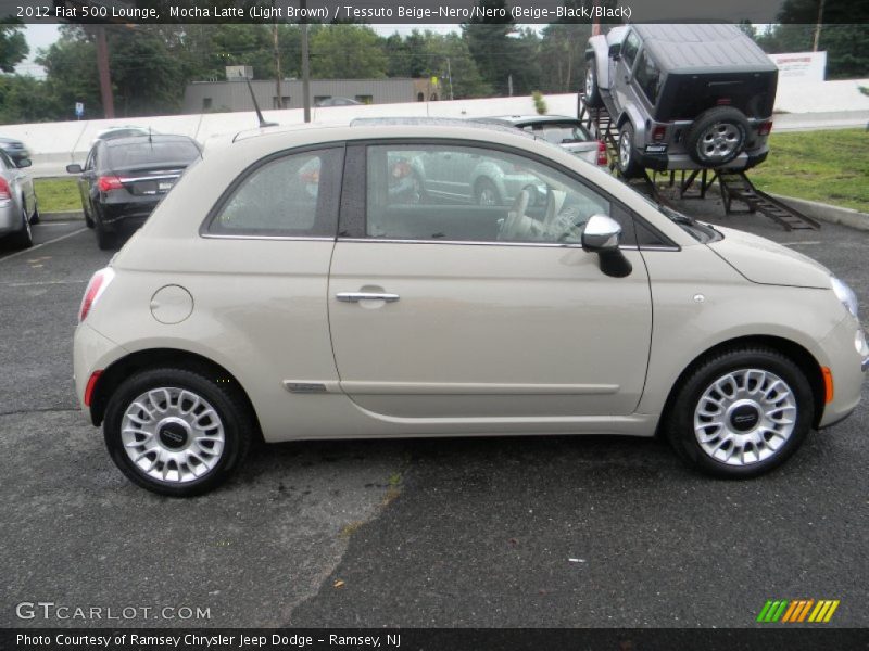 Mocha Latte (Light Brown) / Tessuto Beige-Nero/Nero (Beige-Black/Black) 2012 Fiat 500 Lounge