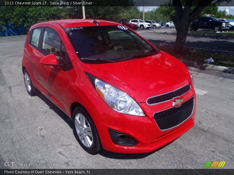 Salsa (Red) / Silver/Silver 2013 Chevrolet Spark LT