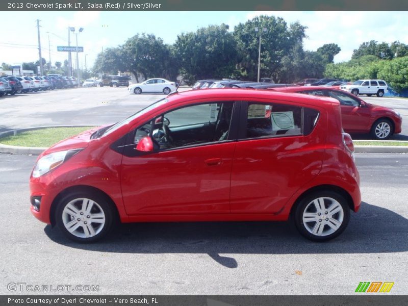 Salsa (Red) / Silver/Silver 2013 Chevrolet Spark LT