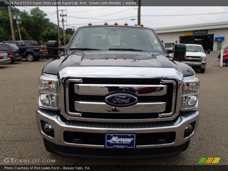 Green Gem Metallic / Adobe 2014 Ford F250 Super Duty Lariat SuperCab 4x4