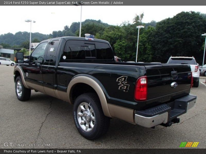 Green Gem Metallic / Adobe 2014 Ford F250 Super Duty Lariat SuperCab 4x4