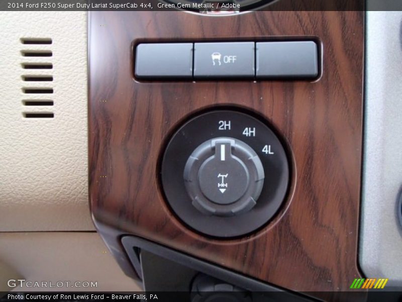 Green Gem Metallic / Adobe 2014 Ford F250 Super Duty Lariat SuperCab 4x4