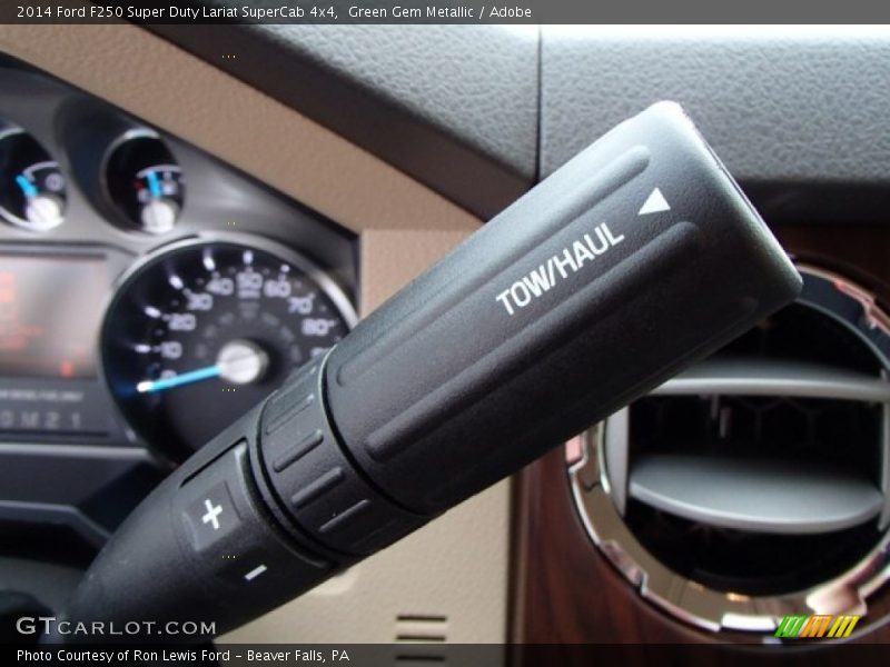 Green Gem Metallic / Adobe 2014 Ford F250 Super Duty Lariat SuperCab 4x4
