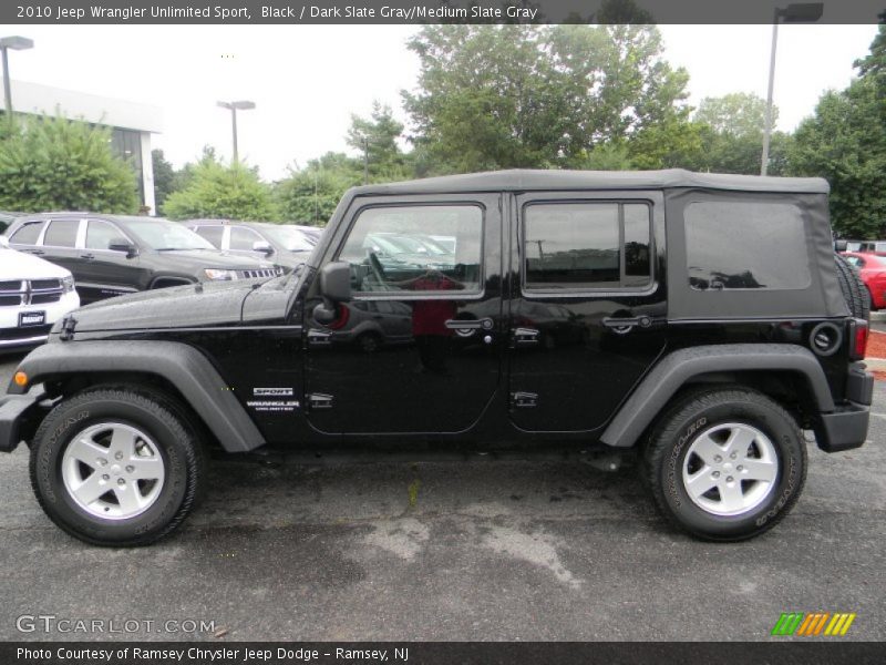 Black / Dark Slate Gray/Medium Slate Gray 2010 Jeep Wrangler Unlimited Sport