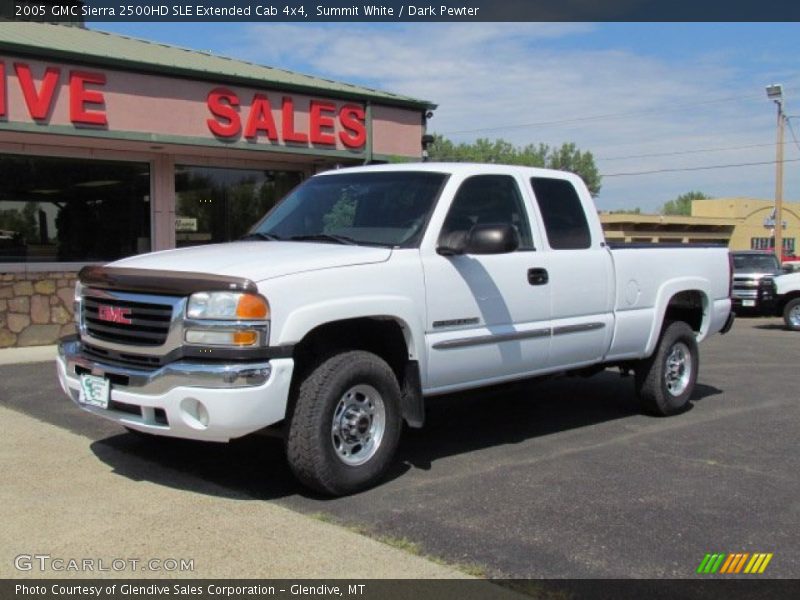 Summit White / Dark Pewter 2005 GMC Sierra 2500HD SLE Extended Cab 4x4