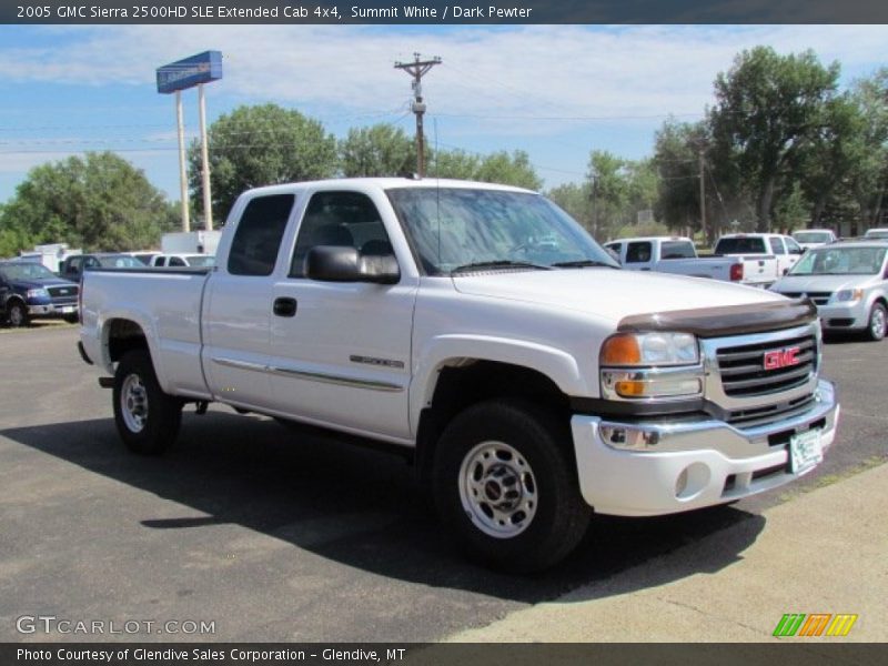 Summit White / Dark Pewter 2005 GMC Sierra 2500HD SLE Extended Cab 4x4