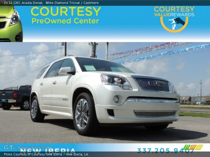 White Diamond Tricoat / Cashmere 2012 GMC Acadia Denali