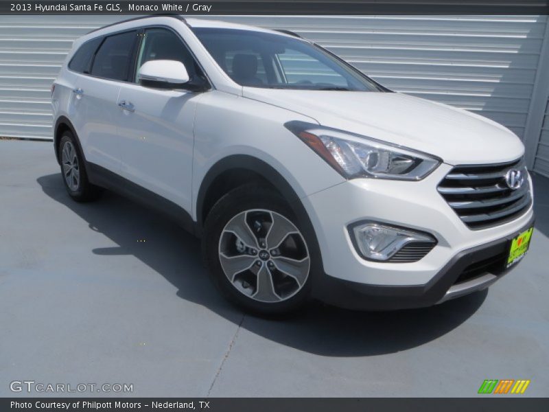 Monaco White / Gray 2013 Hyundai Santa Fe GLS