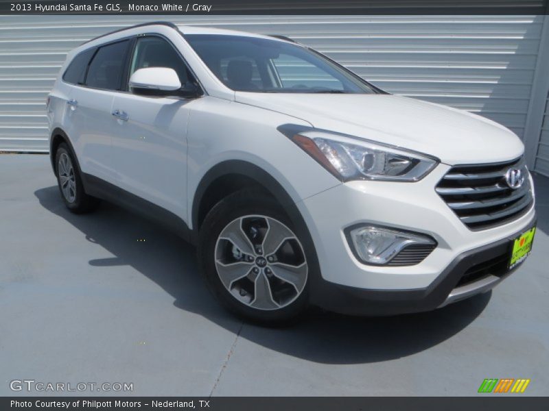 Monaco White / Gray 2013 Hyundai Santa Fe GLS