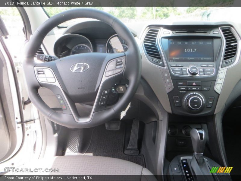 Monaco White / Gray 2013 Hyundai Santa Fe GLS
