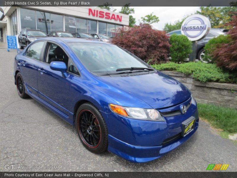 Fiji Blue Pearl / Black 2008 Honda Civic Si Sedan