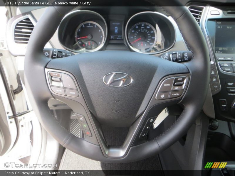 Monaco White / Gray 2013 Hyundai Santa Fe GLS