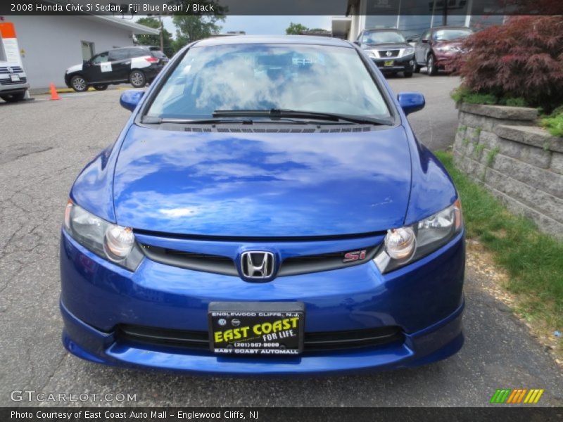 Fiji Blue Pearl / Black 2008 Honda Civic Si Sedan