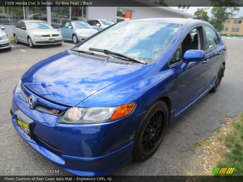 Fiji Blue Pearl / Black 2008 Honda Civic Si Sedan