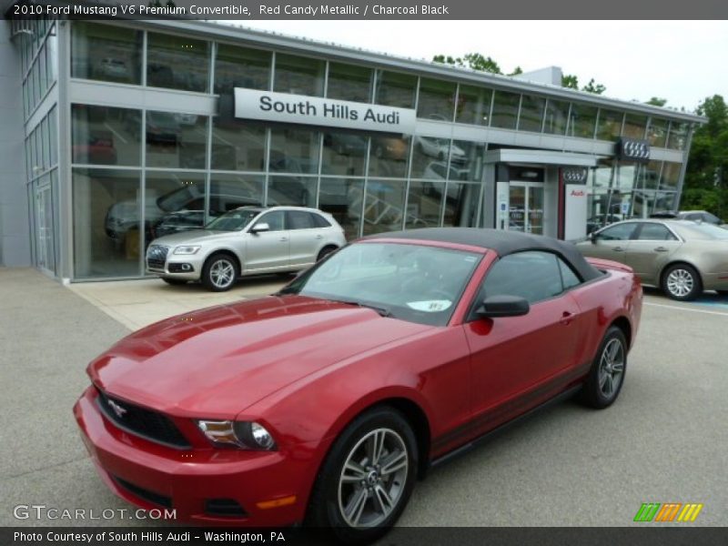 Red Candy Metallic / Charcoal Black 2010 Ford Mustang V6 Premium Convertible