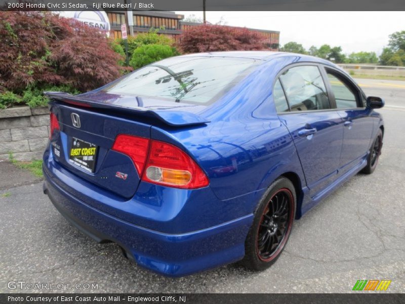 Fiji Blue Pearl / Black 2008 Honda Civic Si Sedan
