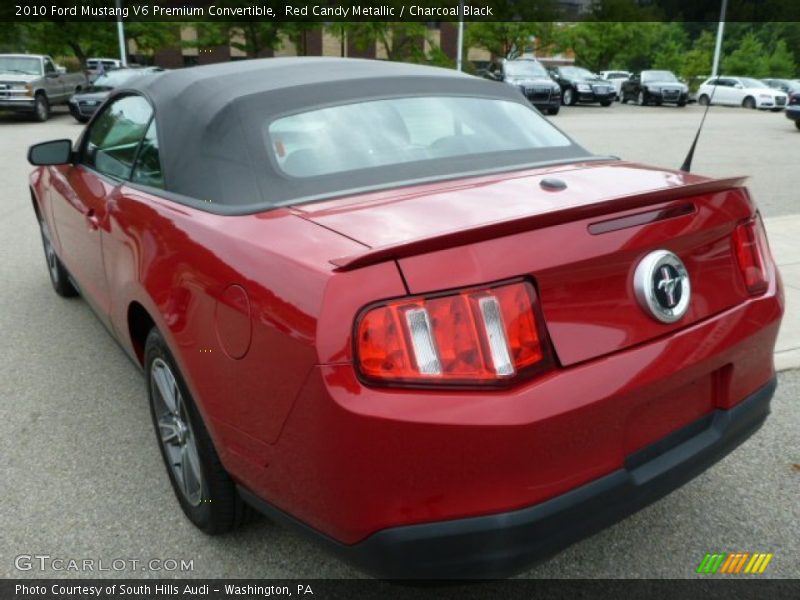 Red Candy Metallic / Charcoal Black 2010 Ford Mustang V6 Premium Convertible