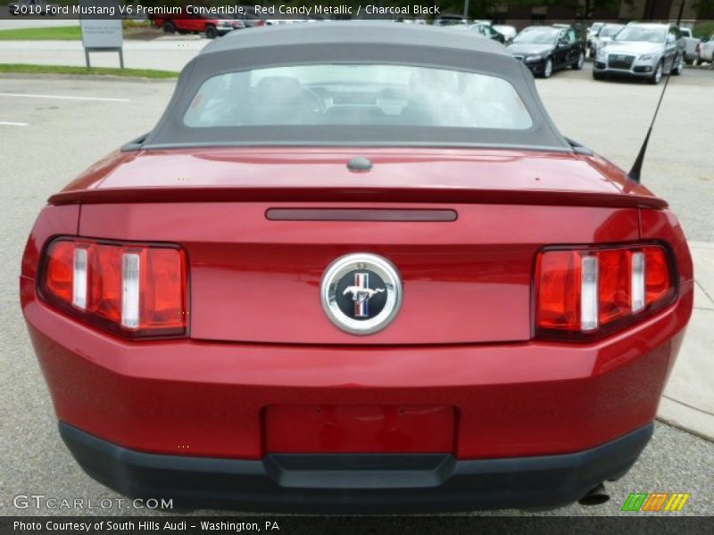 Red Candy Metallic / Charcoal Black 2010 Ford Mustang V6 Premium Convertible