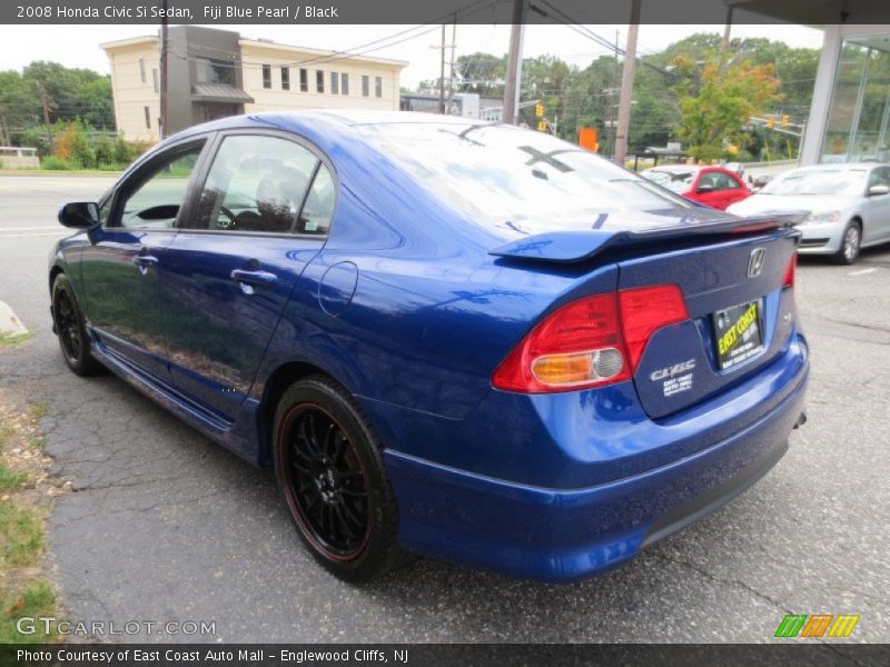 Fiji Blue Pearl / Black 2008 Honda Civic Si Sedan