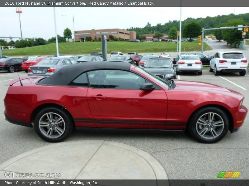 Red Candy Metallic / Charcoal Black 2010 Ford Mustang V6 Premium Convertible