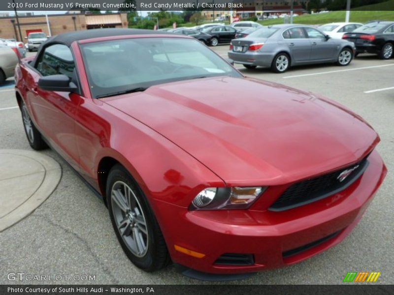 Red Candy Metallic / Charcoal Black 2010 Ford Mustang V6 Premium Convertible