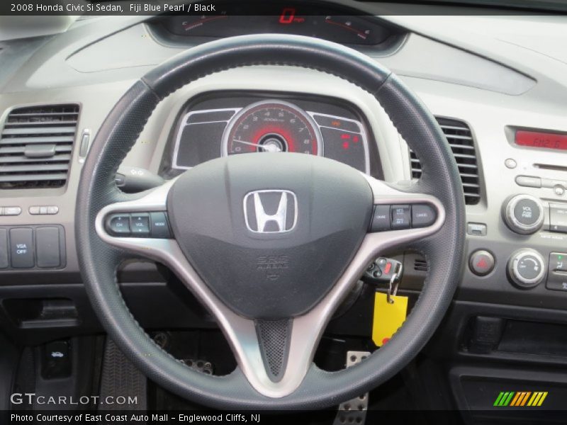 Fiji Blue Pearl / Black 2008 Honda Civic Si Sedan