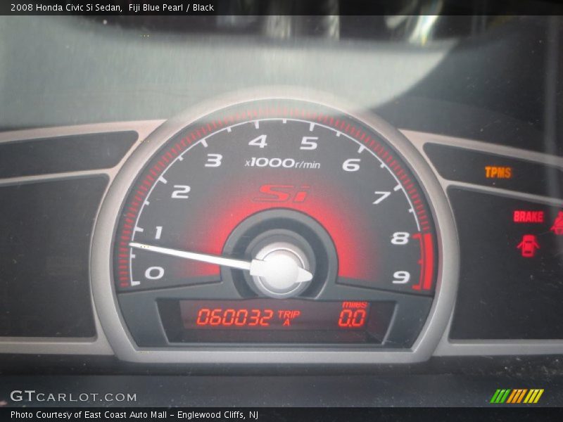 Fiji Blue Pearl / Black 2008 Honda Civic Si Sedan