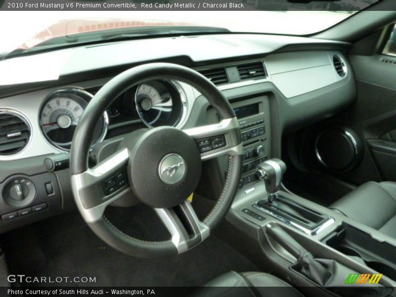 Red Candy Metallic / Charcoal Black 2010 Ford Mustang V6 Premium Convertible
