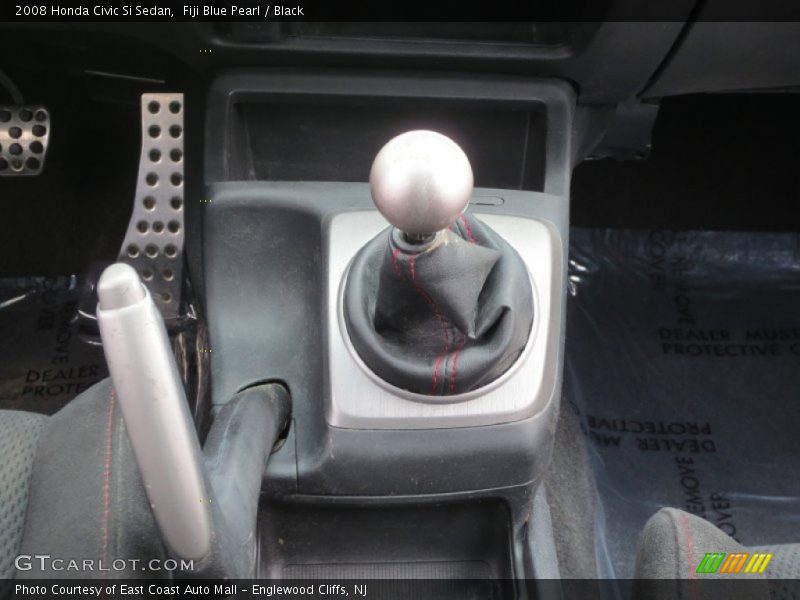 Fiji Blue Pearl / Black 2008 Honda Civic Si Sedan