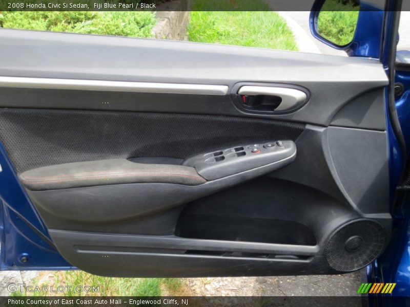 Fiji Blue Pearl / Black 2008 Honda Civic Si Sedan