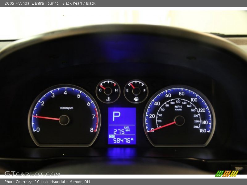 Black Pearl / Black 2009 Hyundai Elantra Touring