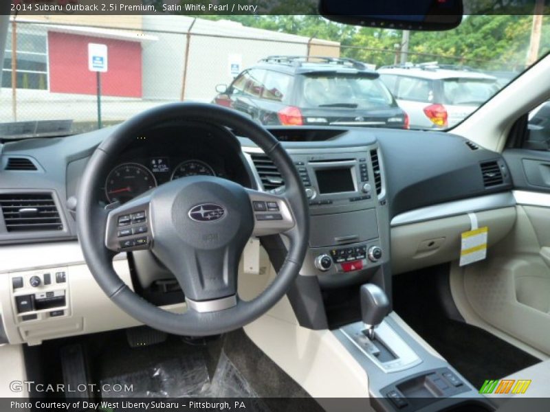 Satin White Pearl / Ivory 2014 Subaru Outback 2.5i Premium