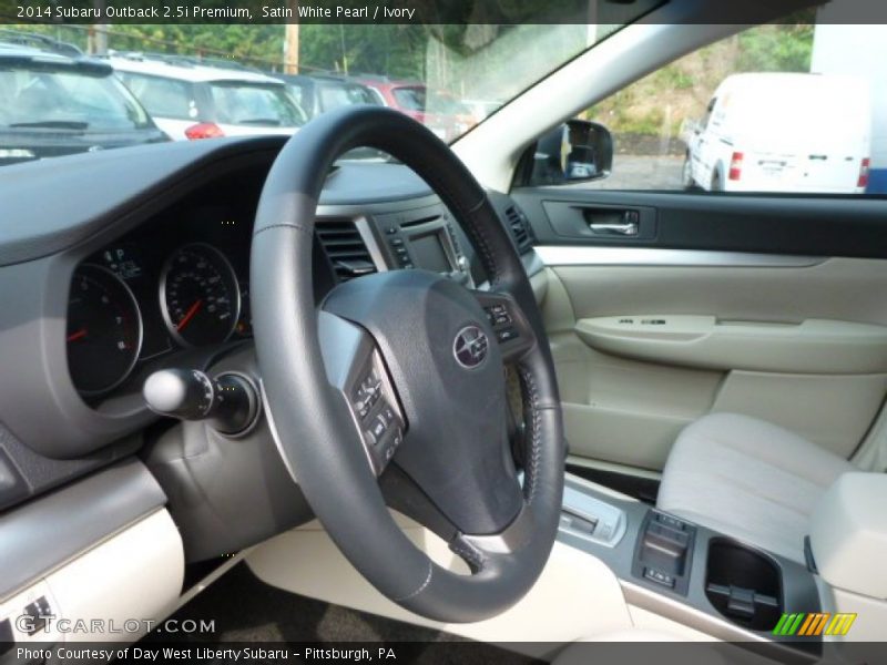 Satin White Pearl / Ivory 2014 Subaru Outback 2.5i Premium