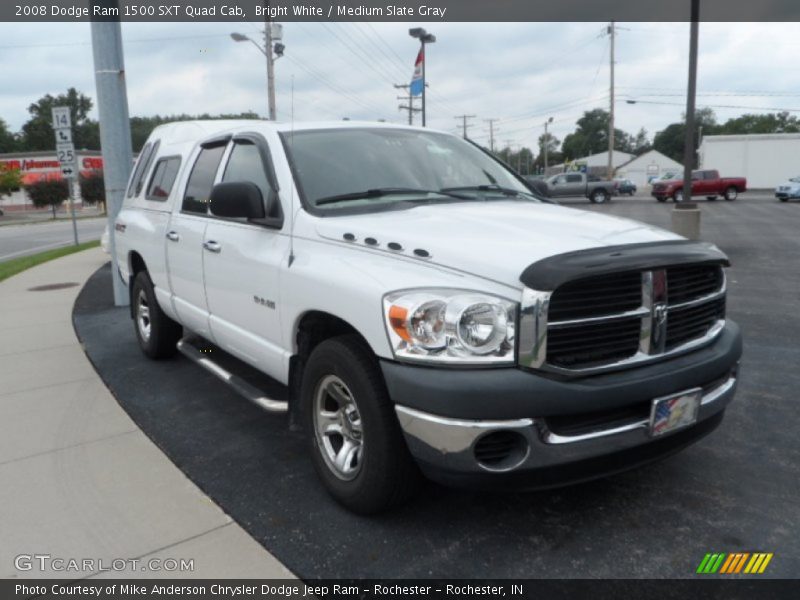 Bright White / Medium Slate Gray 2008 Dodge Ram 1500 SXT Quad Cab