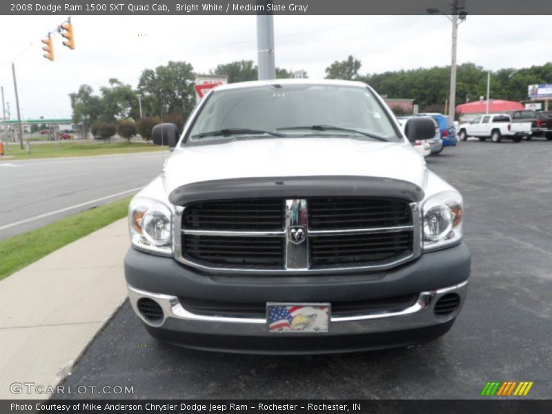 Bright White / Medium Slate Gray 2008 Dodge Ram 1500 SXT Quad Cab