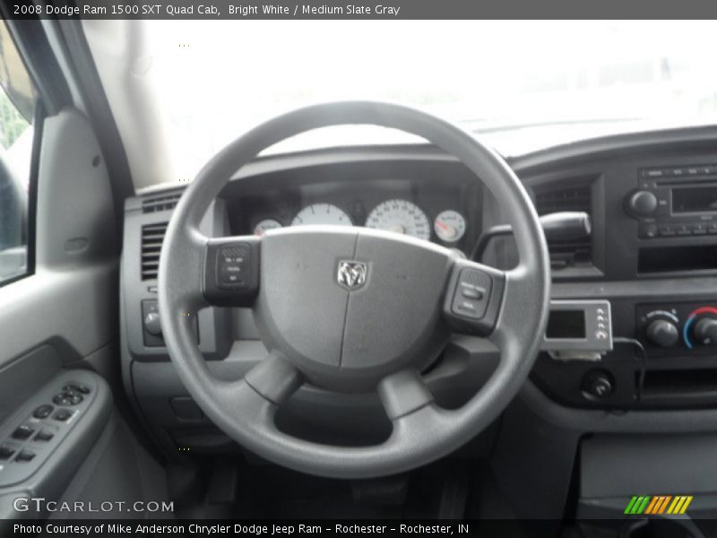 Bright White / Medium Slate Gray 2008 Dodge Ram 1500 SXT Quad Cab