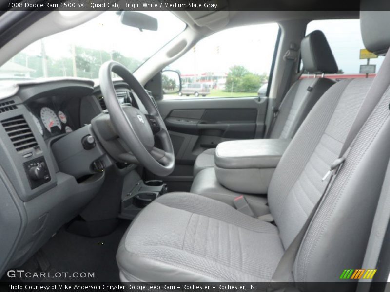 Bright White / Medium Slate Gray 2008 Dodge Ram 1500 SXT Quad Cab