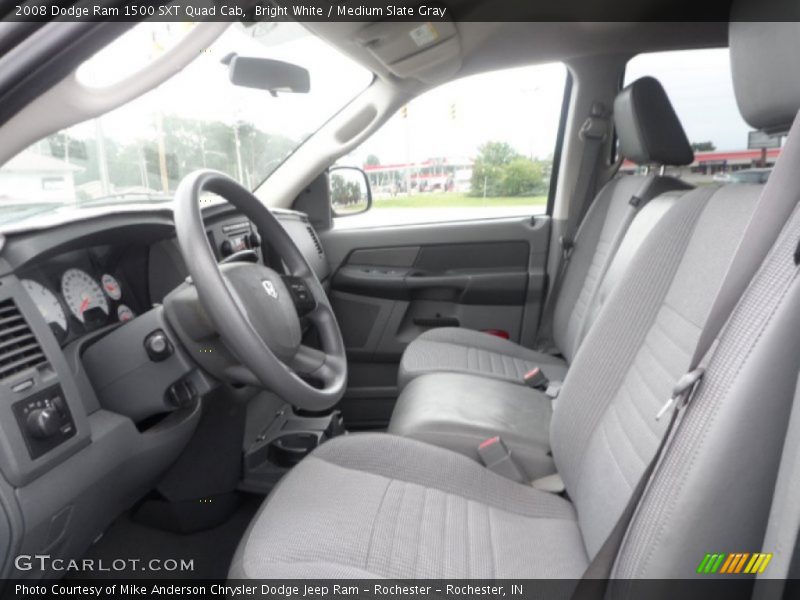 Bright White / Medium Slate Gray 2008 Dodge Ram 1500 SXT Quad Cab