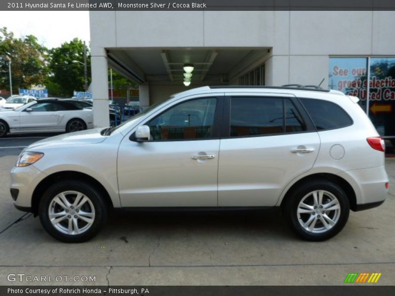 Moonstone Silver / Cocoa Black 2011 Hyundai Santa Fe Limited AWD