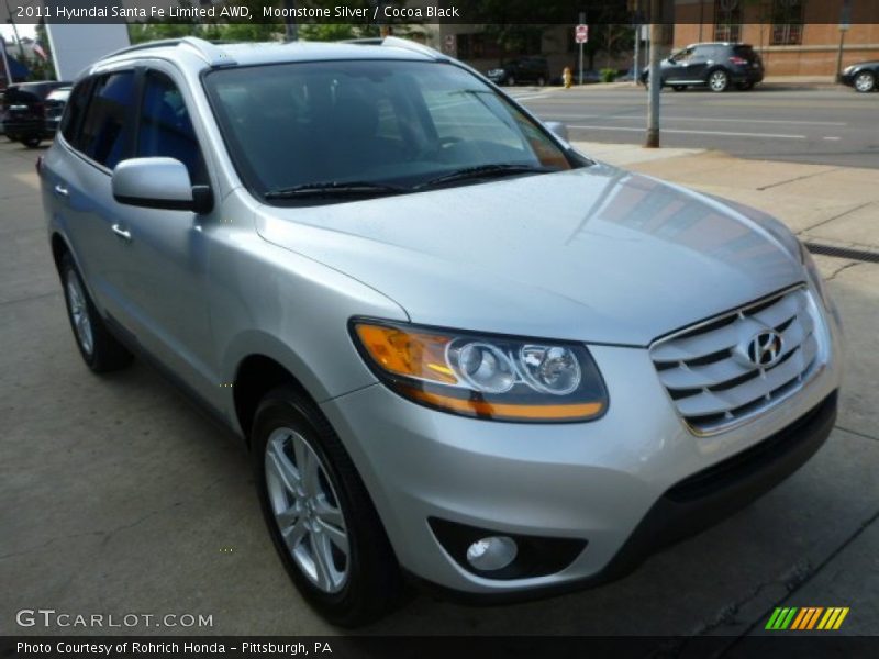 Moonstone Silver / Cocoa Black 2011 Hyundai Santa Fe Limited AWD