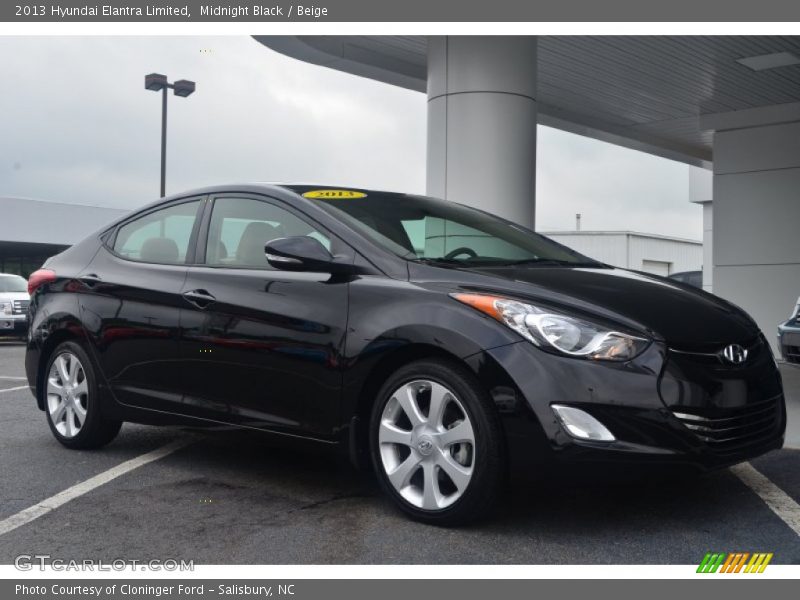 Midnight Black / Beige 2013 Hyundai Elantra Limited