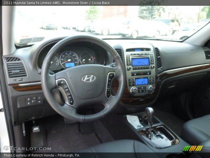 Moonstone Silver / Cocoa Black 2011 Hyundai Santa Fe Limited AWD