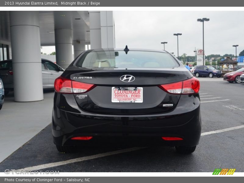 Midnight Black / Beige 2013 Hyundai Elantra Limited