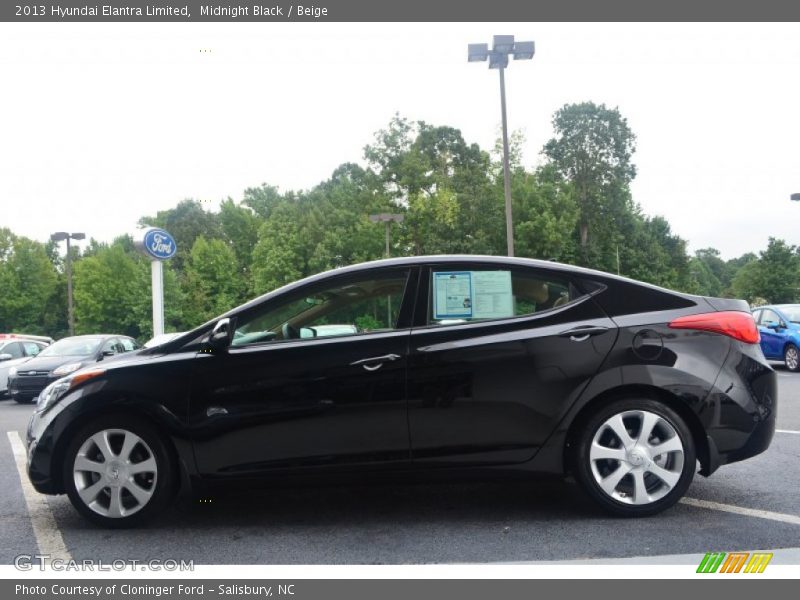 Midnight Black / Beige 2013 Hyundai Elantra Limited
