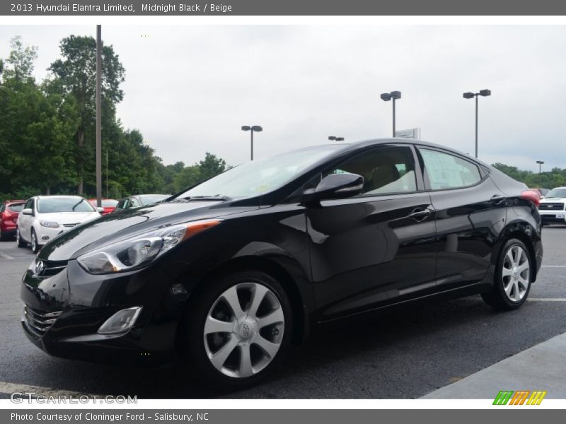 Midnight Black / Beige 2013 Hyundai Elantra Limited