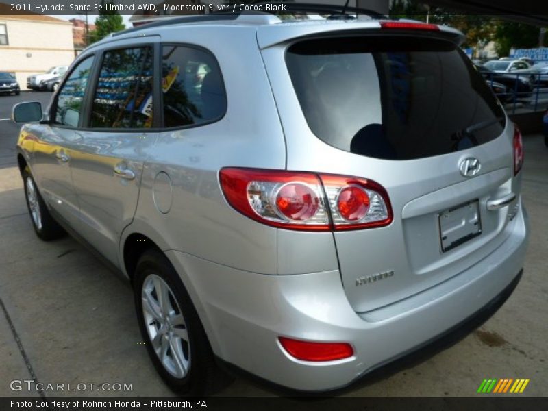 Moonstone Silver / Cocoa Black 2011 Hyundai Santa Fe Limited AWD