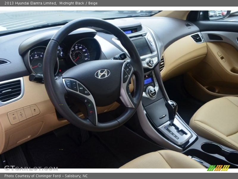 Midnight Black / Beige 2013 Hyundai Elantra Limited