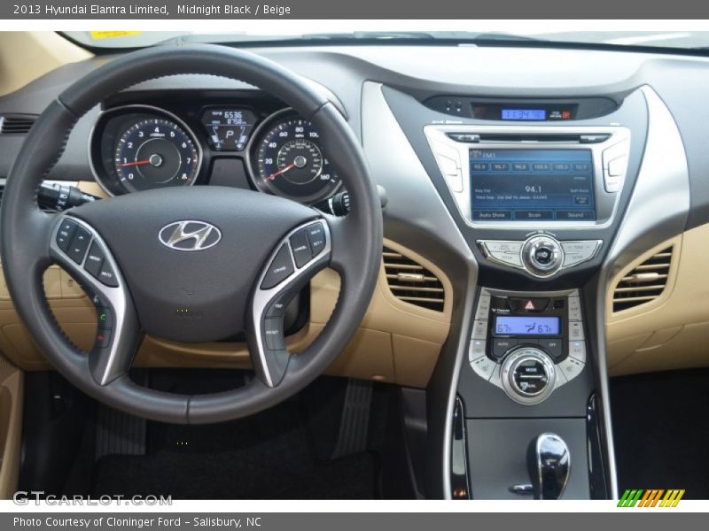 Midnight Black / Beige 2013 Hyundai Elantra Limited