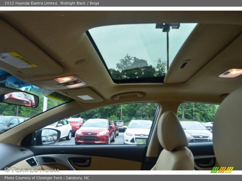 Midnight Black / Beige 2013 Hyundai Elantra Limited