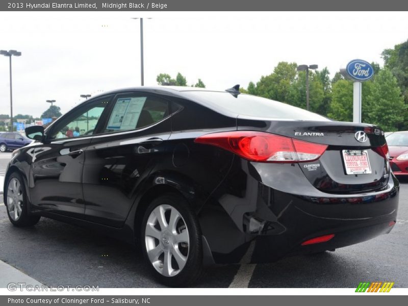 Midnight Black / Beige 2013 Hyundai Elantra Limited
